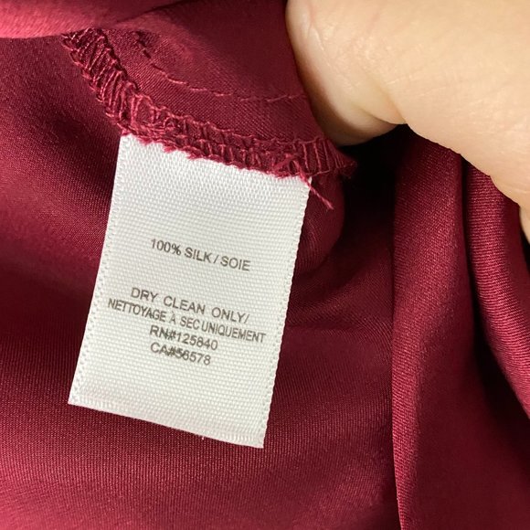 NWT Intermix Naila Silk Wrap Blouse In Dark Red - Picture 4 of 5